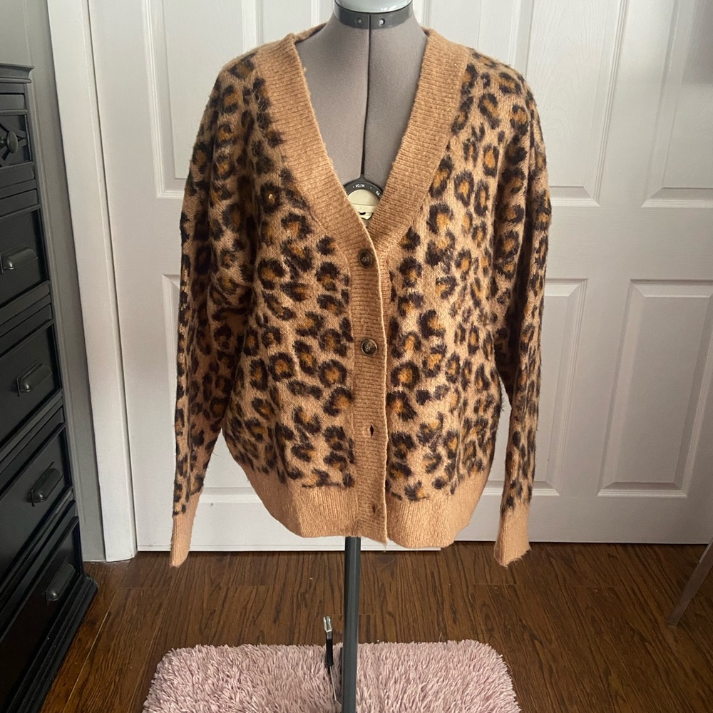 Miami Animal Print Cardigan Sweater